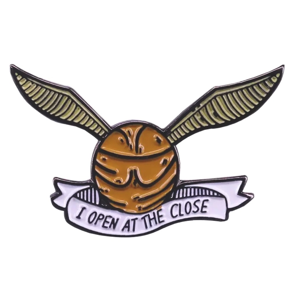 Golden Snitch Brooch Open At Close Harry Potter Quidditch Enamel Pin Fan Gift